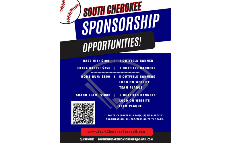 Become a South Cherokee Baseball Sponsor