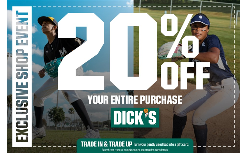 Dicks 20% off Shop Event Feb 6-9